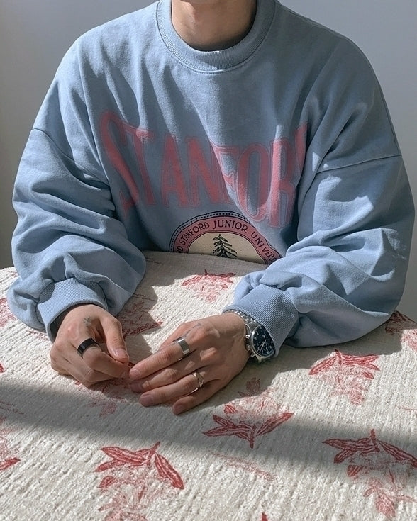 Casual Printed Sweatshirt Loose Fit Fashion Pullover