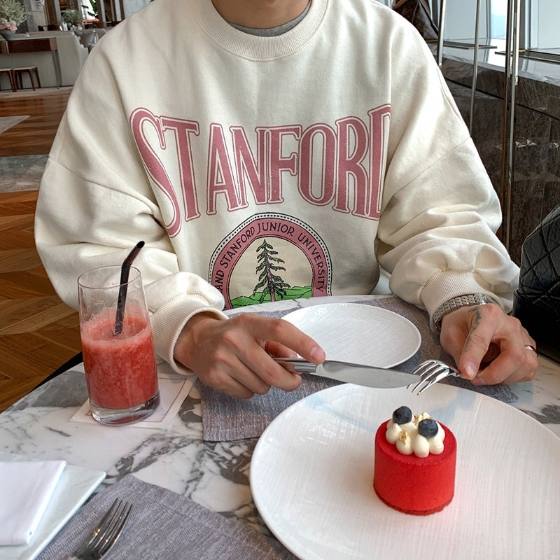 Casual Printed Sweatshirt Loose Fit Fashion Pullover