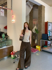 Casual Relaxed Fit Wide Leg Cargo Pants