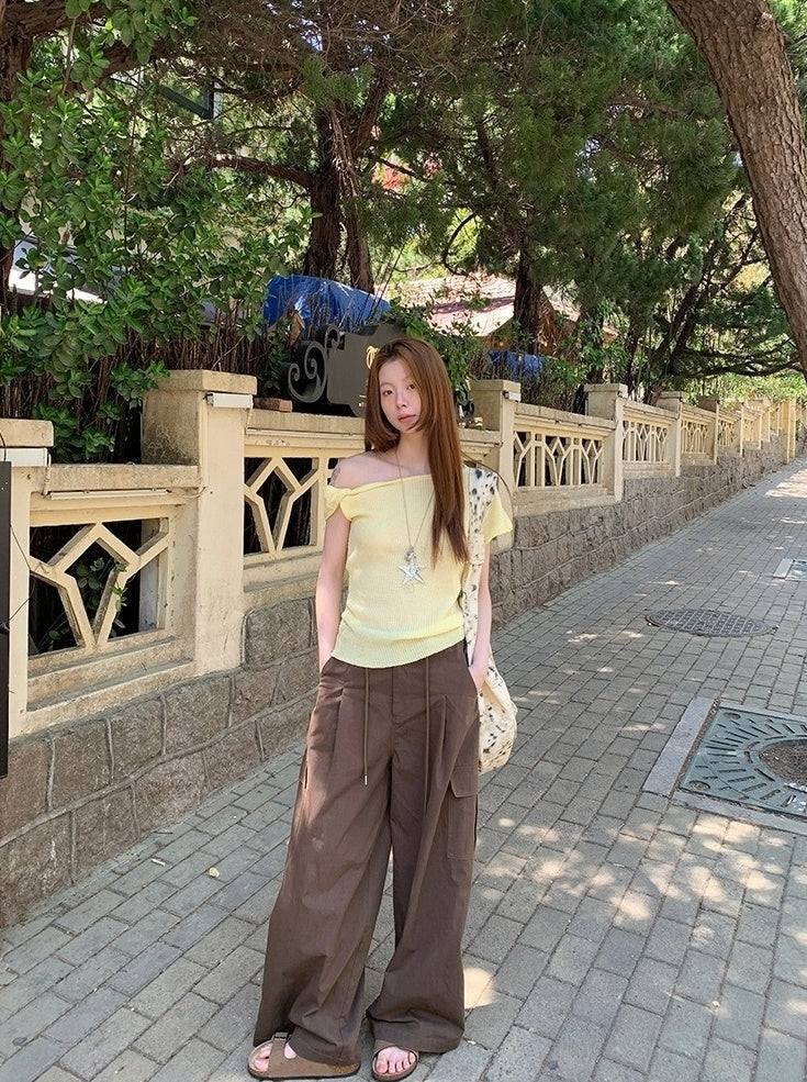 Casual Relaxed Fit Wide Leg Cargo Pants