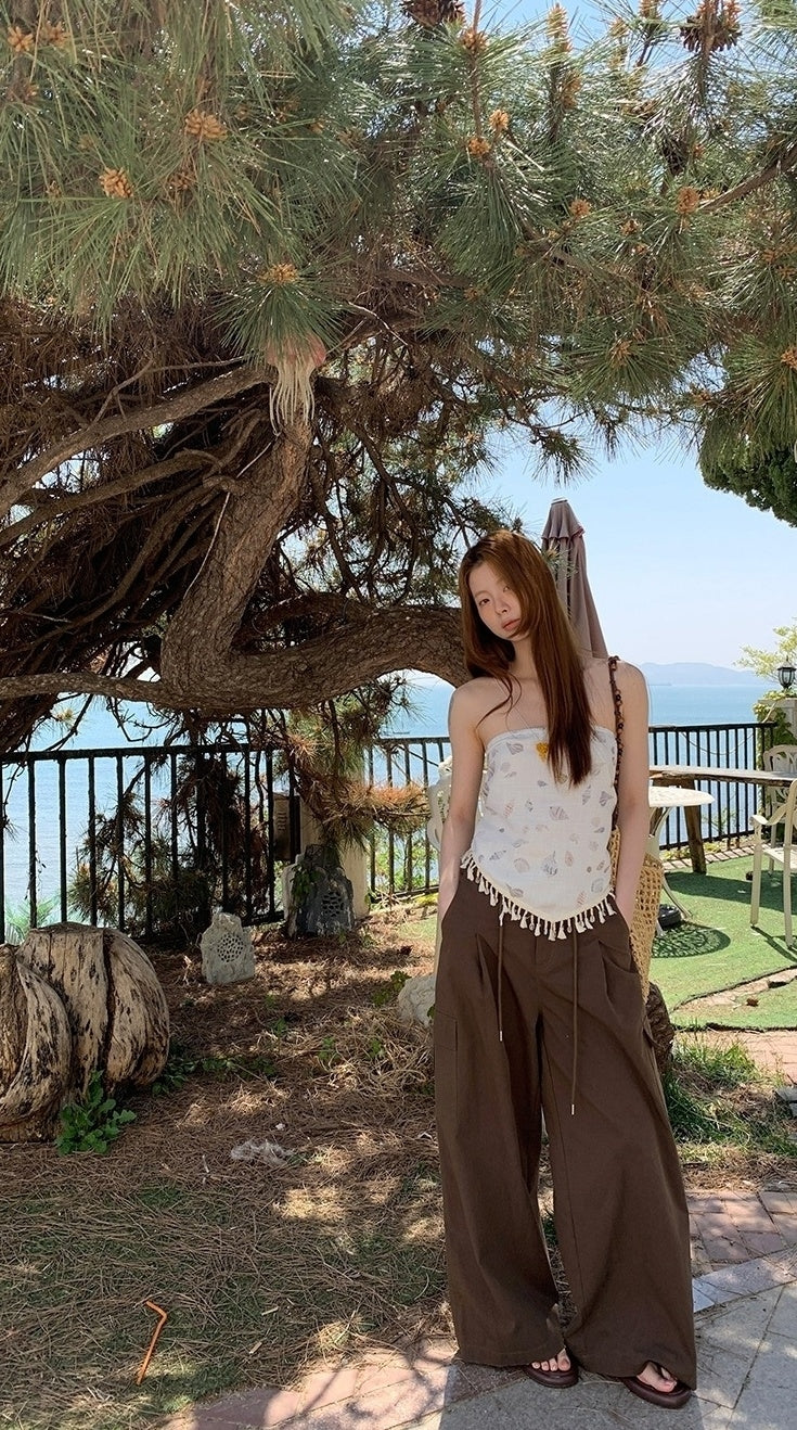 Casual Relaxed Fit Wide Leg Cargo Pants