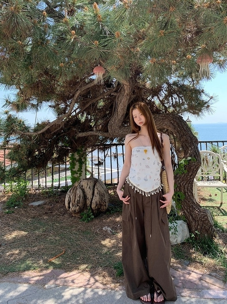 Casual Relaxed Fit Wide Leg Cargo Pants