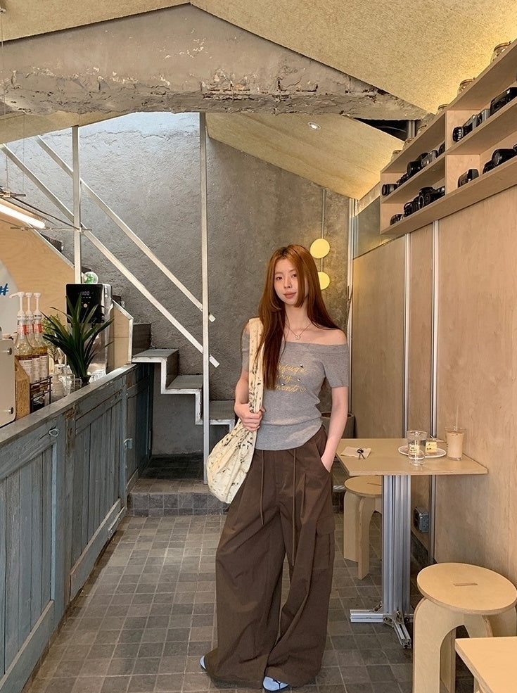Casual Relaxed Fit Wide Leg Cargo Pants