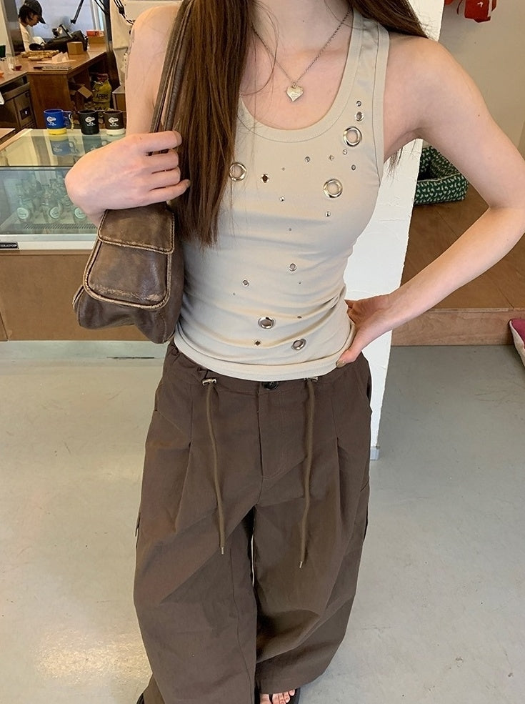 Casual Relaxed Fit Wide Leg Cargo Pants