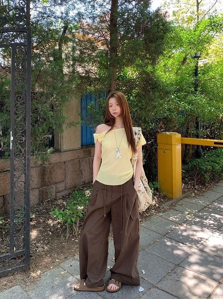 Casual Relaxed Fit Wide Leg Cargo Pants