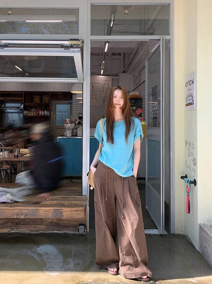 Casual Relaxed Fit Wide Leg Cargo Pants