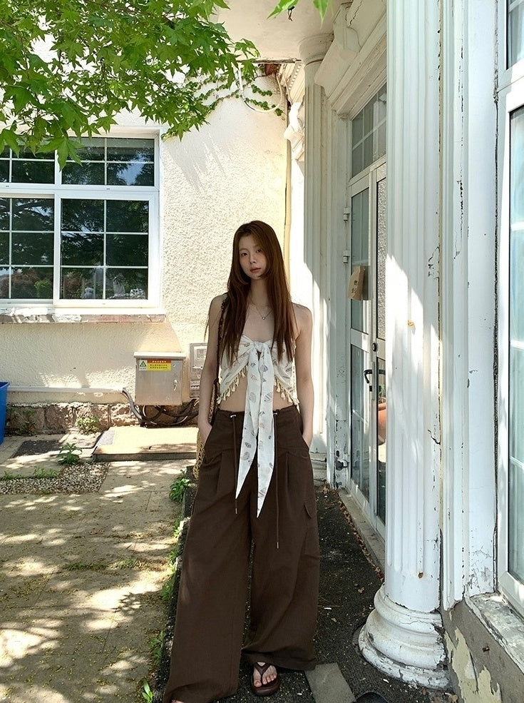 Casual Relaxed Fit Wide Leg Cargo Pants