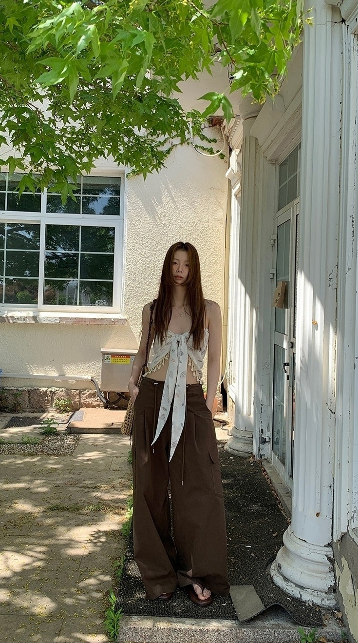 Casual Relaxed Fit Wide Leg Cargo Pants