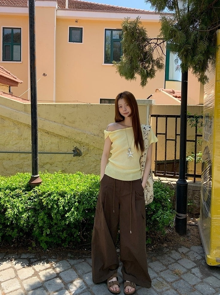 Casual Relaxed Fit Wide Leg Cargo Pants