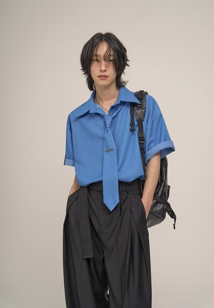 Casual Relaxed Fit Wide Leg Trousers