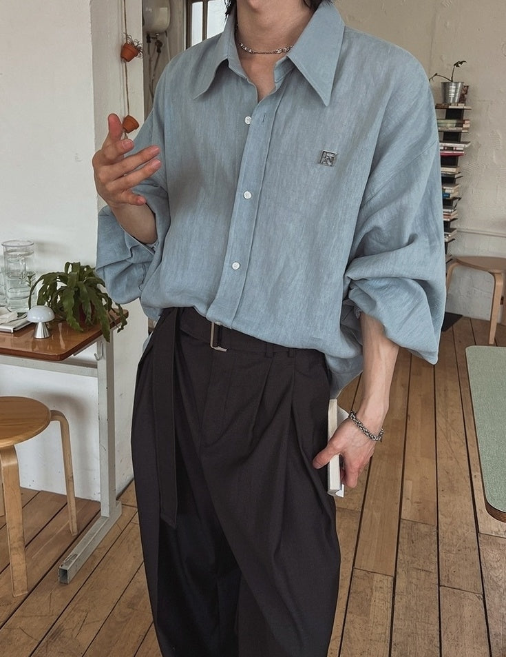 Casual Relaxed Fit Wide Leg Trousers