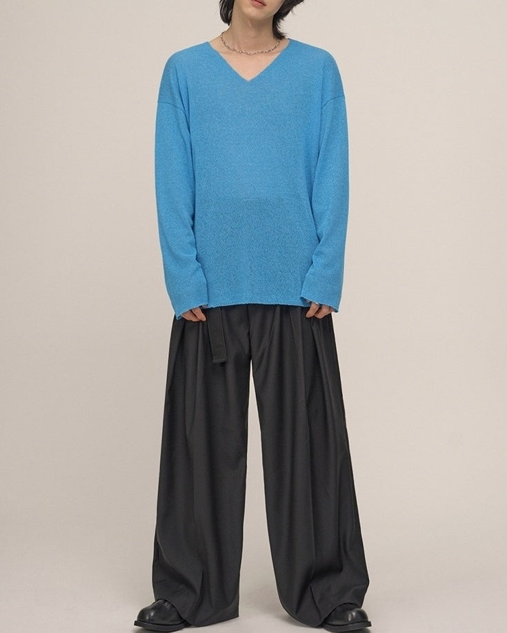 Casual Relaxed Fit Wide Leg Trousers