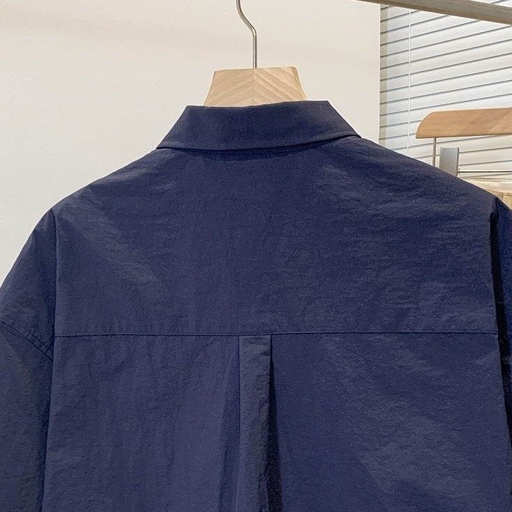 Casual Short Sleeve Wrinkled Shirt