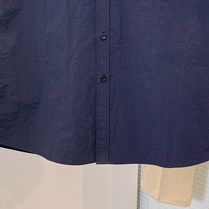 Casual Short Sleeve Wrinkled Shirt