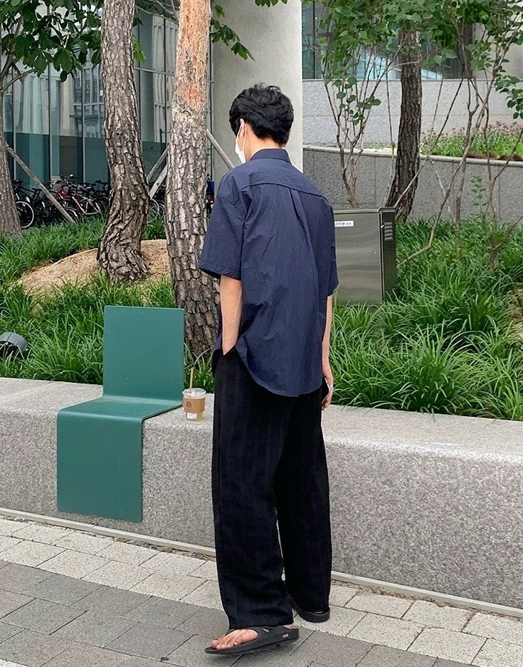 Casual Short Sleeve Wrinkled Shirt