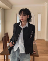 Casual Solid Color Loose Fit Long Sleeve Shirt