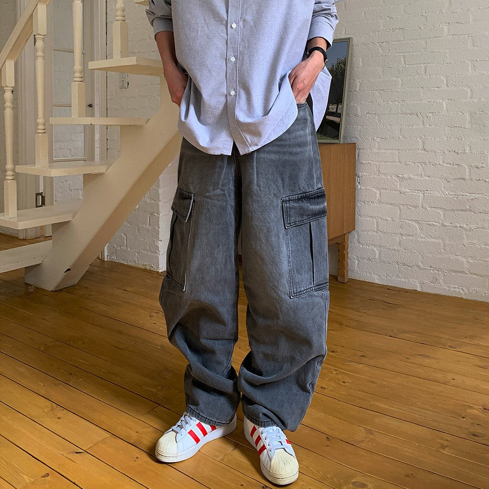 Casual Straight Fit Denim Trousers
