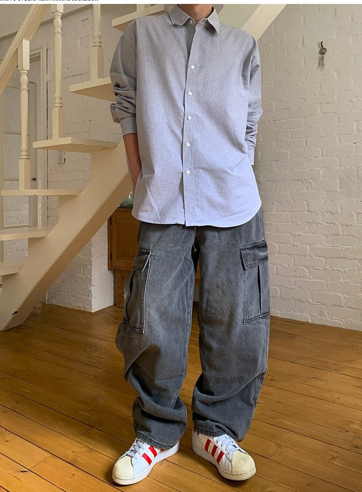 Casual Straight Fit Denim Trousers
