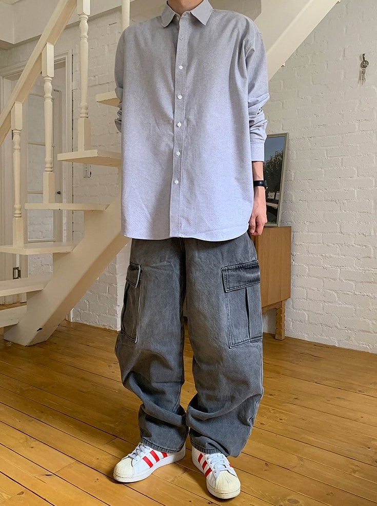 Casual Straight Fit Denim Trousers