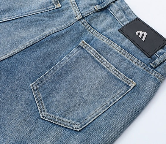 Casual Straight Fit Denim Trousers