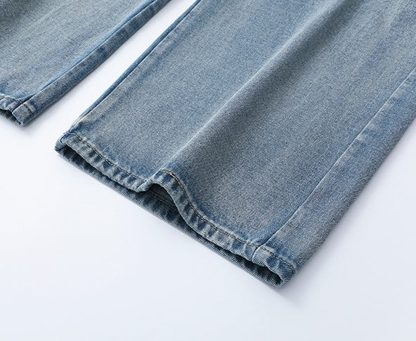 Casual Straight Fit Denim Trousers