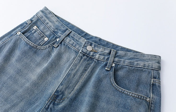 Casual Straight Fit Denim Trousers