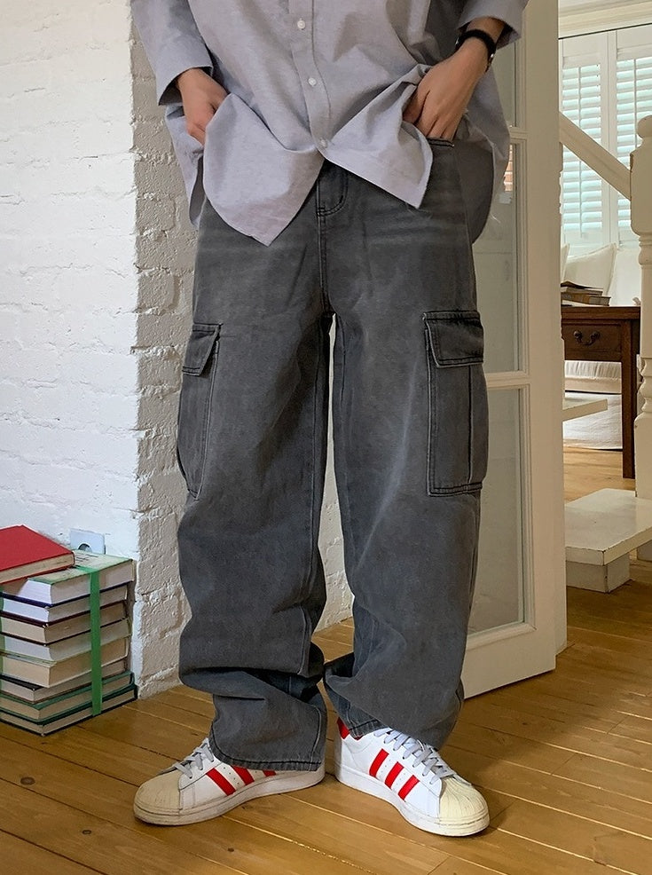 Casual Straight Fit Denim Trousers