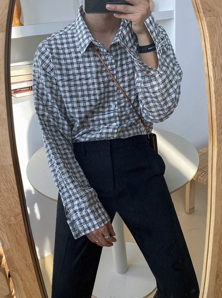 Casual Striped Plaid Shirt Collection