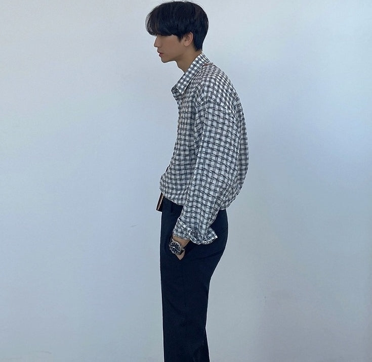 Casual Striped Plaid Shirt Collection