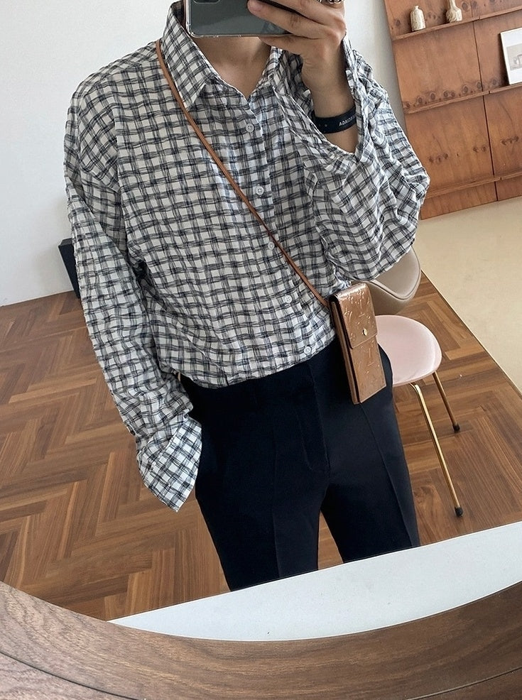 Casual Striped Plaid Shirt Collection