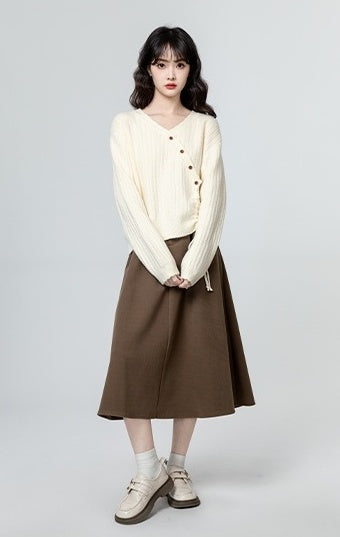 Casual Vneck Knit Sweater