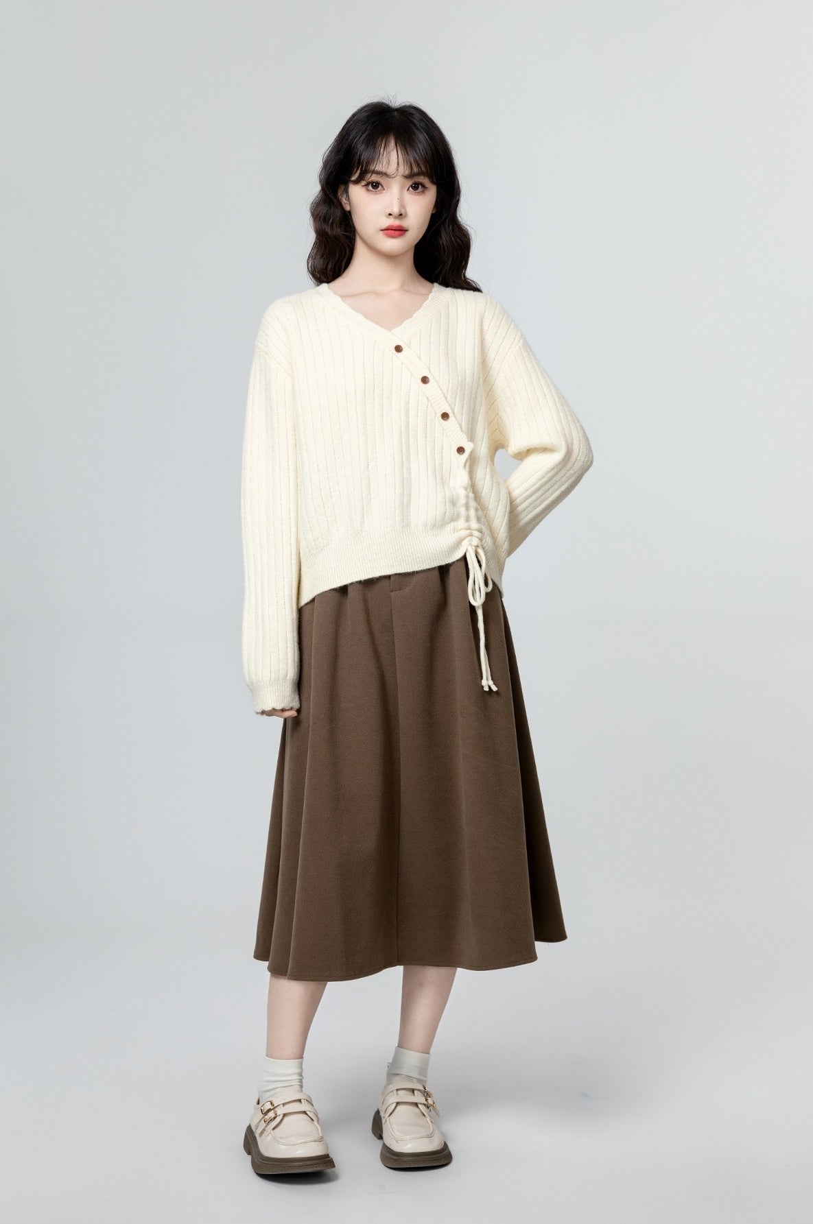 Casual Vneck Knit Sweater