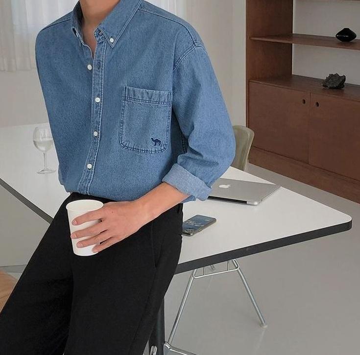 Casual Washed Denim Shirt Jacket