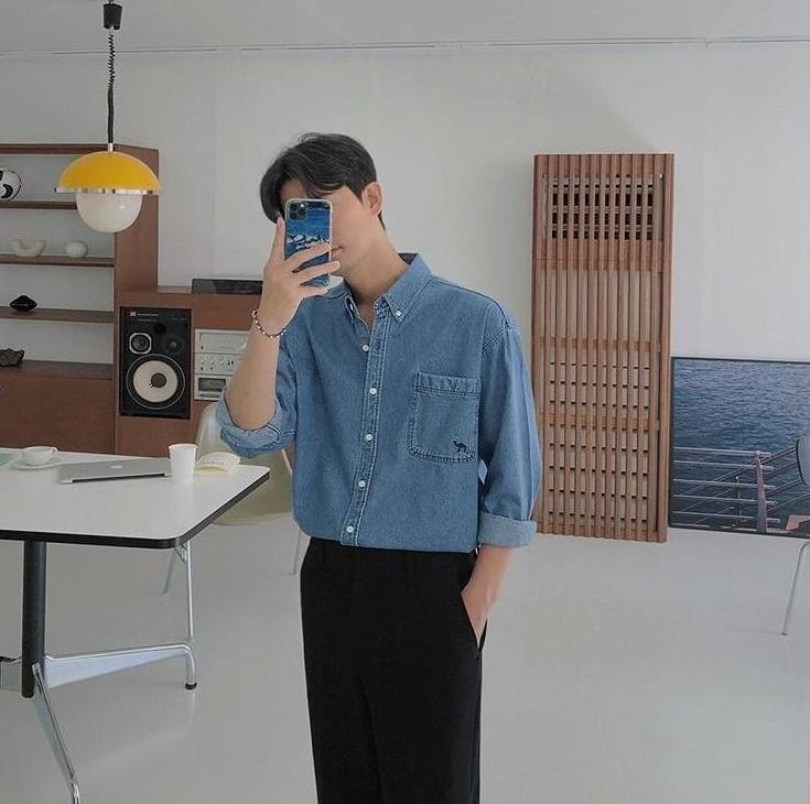 Casual Washed Denim Shirt Jacket