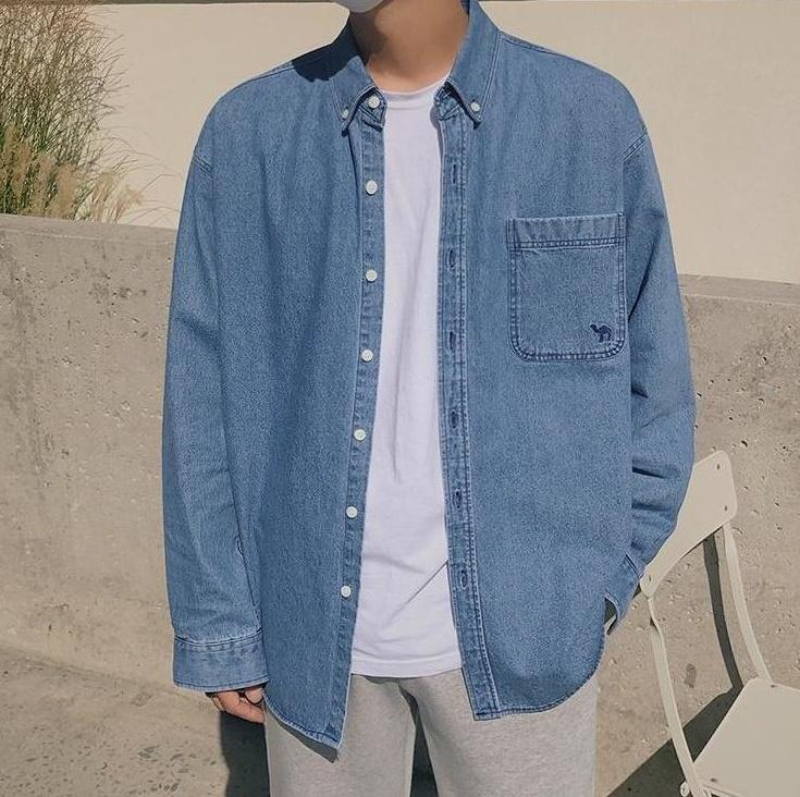 Casual Washed Denim Shirt Jacket