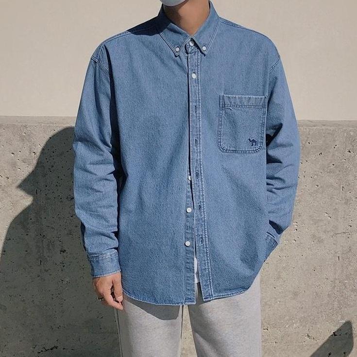 Casual Washed Denim Shirt Jacket