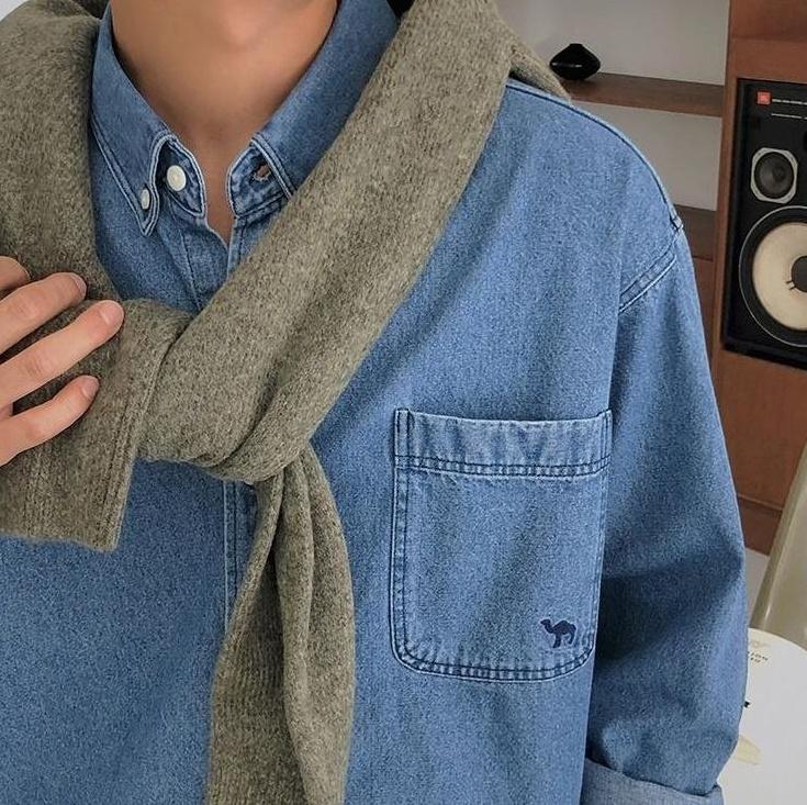 Casual Washed Denim Shirt Jacket