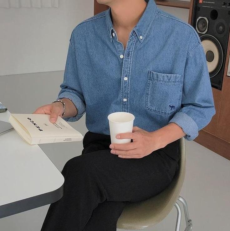 Casual Washed Denim Shirt Jacket