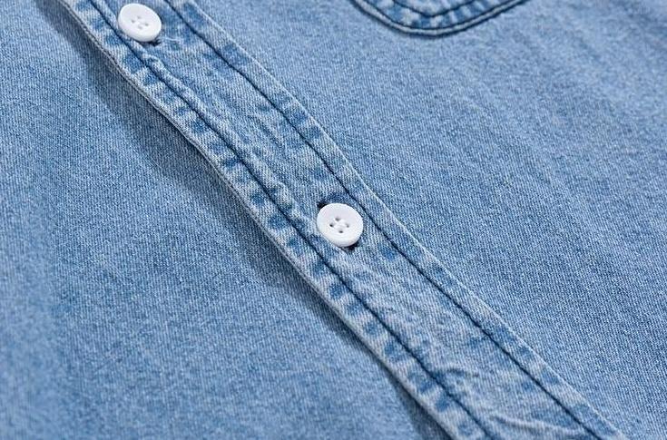 Casual Washed Denim Shirt Jacket