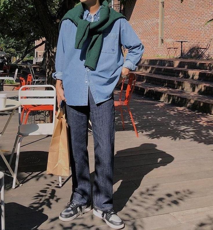 Casual Washed Denim Shirt Jacket