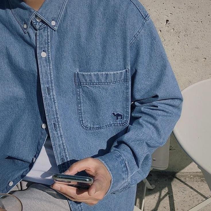 Casual Washed Denim Shirt Jacket