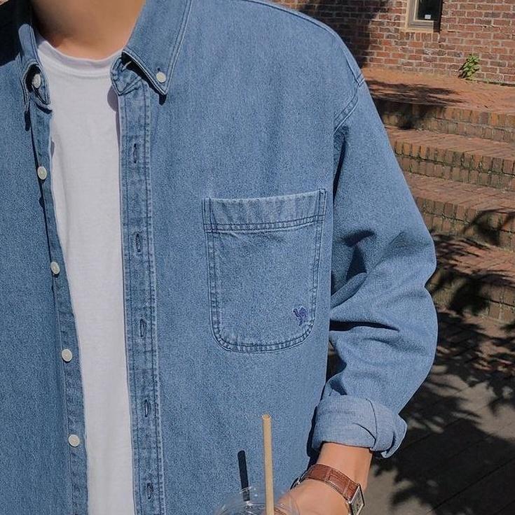 Casual Washed Denim Shirt Jacket