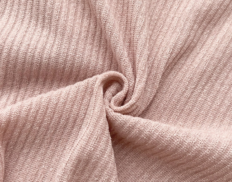 Pink Off-Shoulder Wrap Sweater