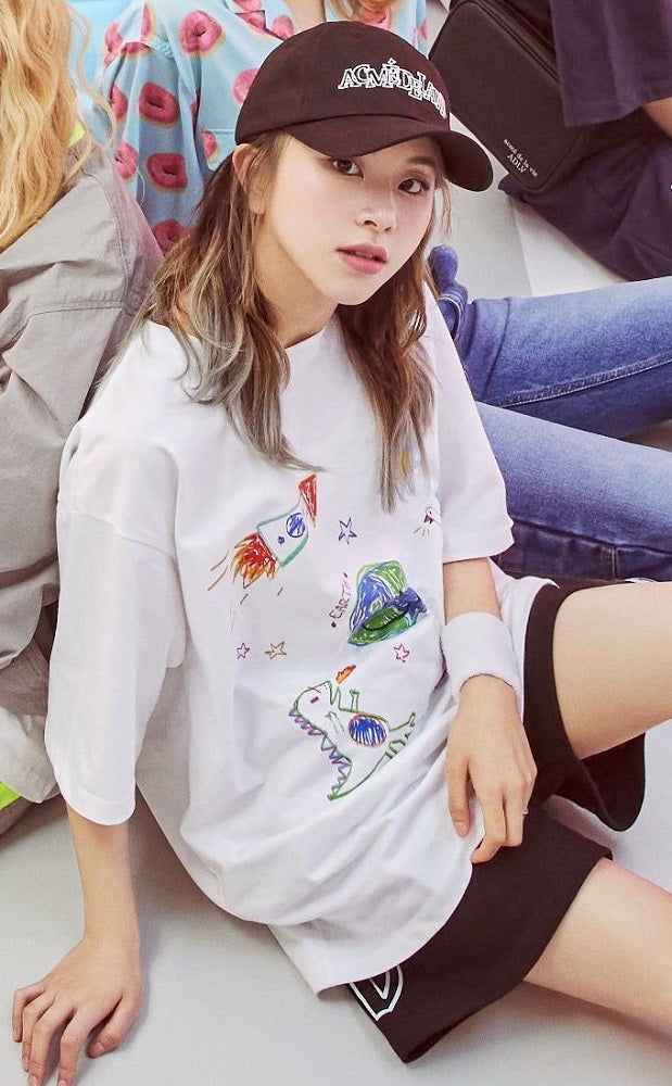 White Cute Graphic Print T-Shirt