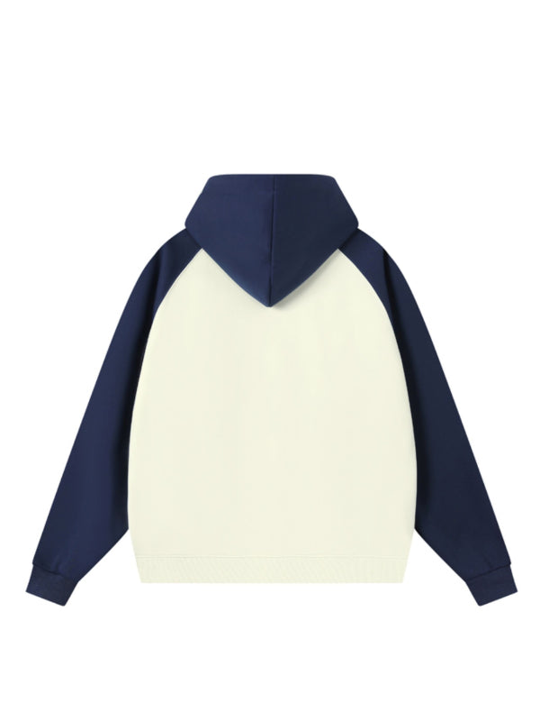White And Blue Oversized Hoodie