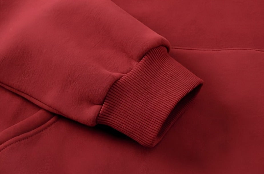 Wine Red Drawstring Hoodie