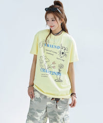 Hand Drawn Print Quick Dry Cool T Shirt