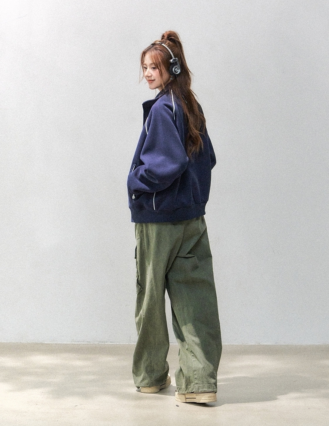 Stand Collar Zip Up Casual Sports Jacket