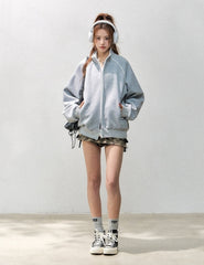 Stand Collar Zip Up Casual Sports Jacket