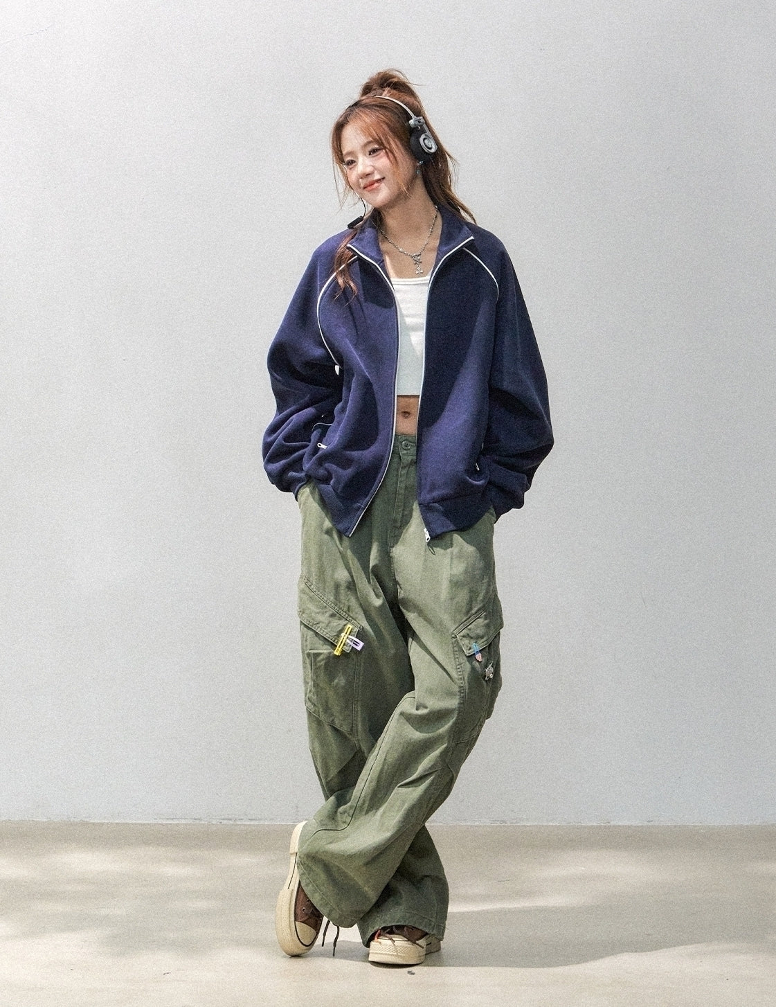 Stand Collar Zip Up Casual Sports Jacket